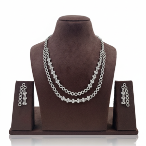 Rose Quartz Radiance (Silver-Finish Dual Layer Set)