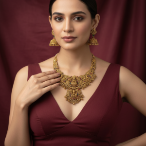 Grand Antique Lakshmi Nakshi Temple Necklace Set