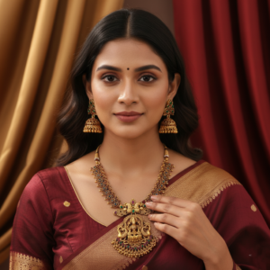 Heritage Lakshmi Kemp Long Pendant Set