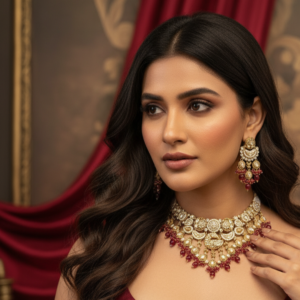 Heritage Polki Choker Set with Ruby Red Accents