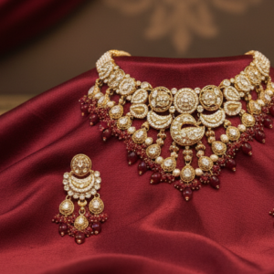 Heritage Polki Choker Set with Ruby Red Accents