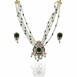 Triple-Strand Pearl & Emerald Set