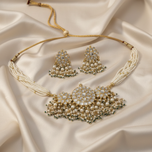 Magnificent Floral Kundan Medallion Rani Haar with Multi-Strand Pearls