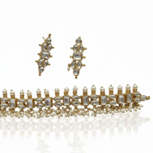 Celestial Gold-Plated Kundan & Pearl Symphony Necklace Set