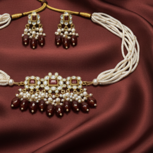 Imperial Kundan-Style Layered Choker with Emerald Accents