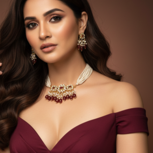 Imperial Kundan-Style Layered Choker with Emerald Accents