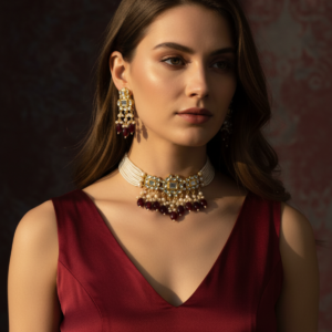 Kunda-Style Royal Blue Choker Set