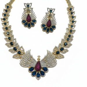 Tricolor Peacock Statement Set