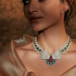 Tricolor Peacock Statement Set