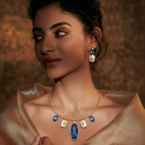 Cobalt & Mother-of-Pearl Torque Set