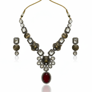 Antique Lion & Ruby-Red Statement Set